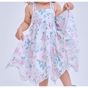 Rachel Zoe Garden Dress 2T Handkerchief Hem Floral Print Sleeveless Party Vacay